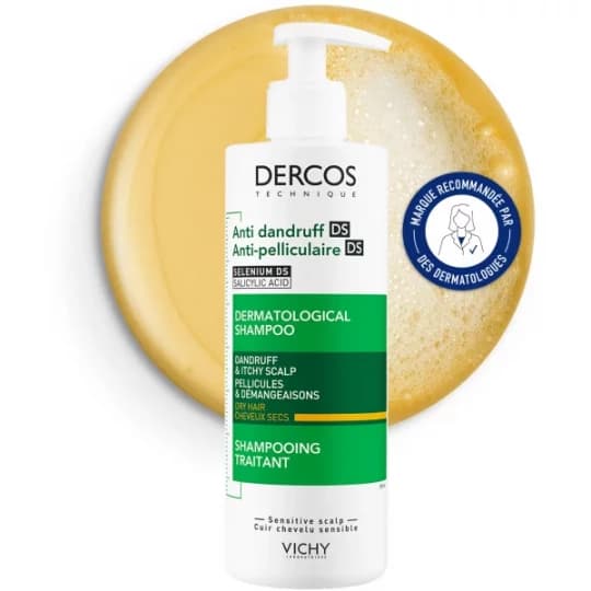 Vichy Dercos Shampooing Antipelliculaire Cheveux Secs 390 ml