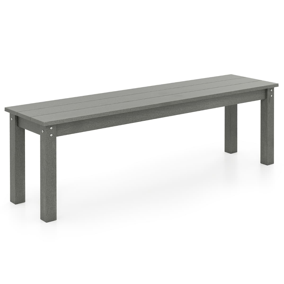 CostwayBanc de Jardin pour 2-3 Personnes Banc d’Extérieur sans Dossier Résistant aux Intempéries Mobilier de Jardin Charge 340kg Gris